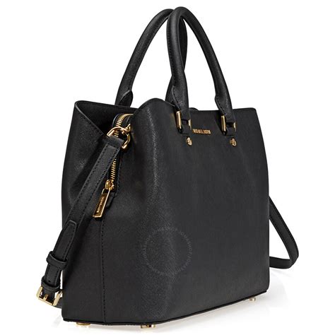 michael kors savannah large saffiano leather satchel black|michael kors edith large satchel.